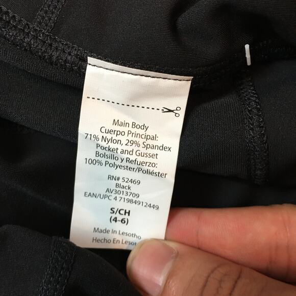 NWT Avia Flex Tech Leggings Small Black High Rise Pocket Stretch Yoga Pants - Picture 4 of 8